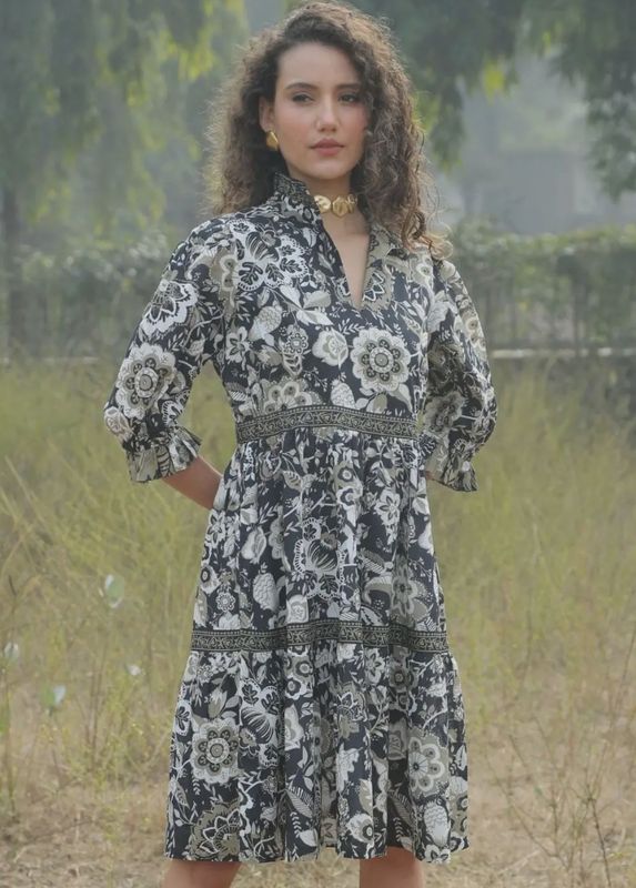 GARDEN PARTY TIERED SHIRT DRESS