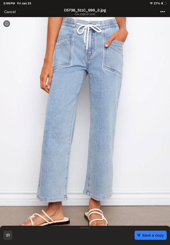 CHARLIE B WIDE LEG CROP STRETCH DENIM