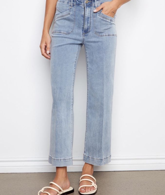 CHARLIE B WIDE LEG CROP STRETCH DENIM