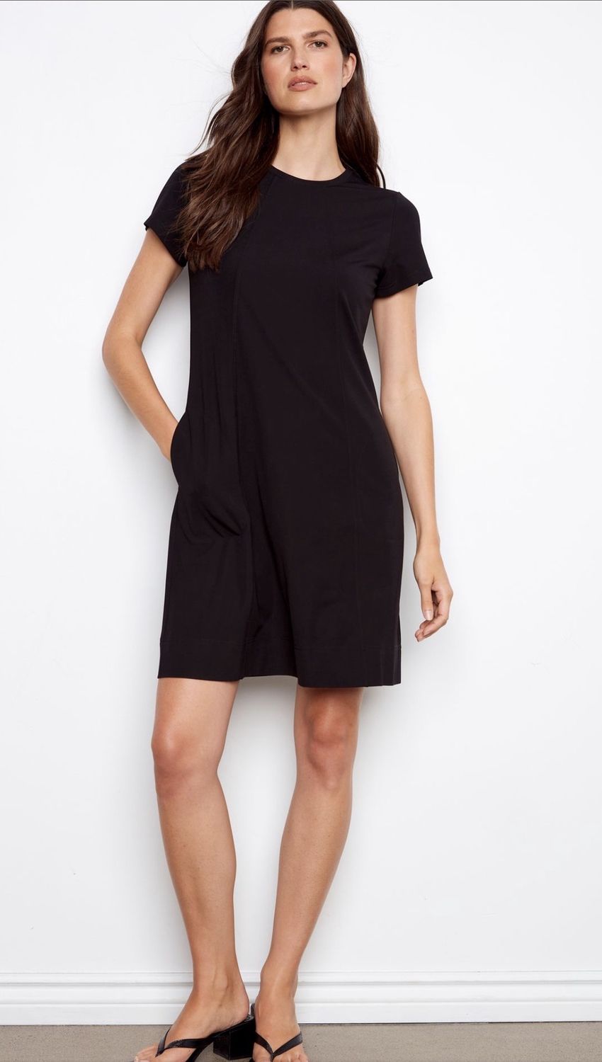 CHARLIE B INTERLOCK KNIT DRESS W/POCKETS