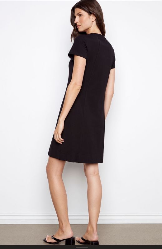 CHARLIE B INTERLOCK KNIT DRESS W/POCKETS