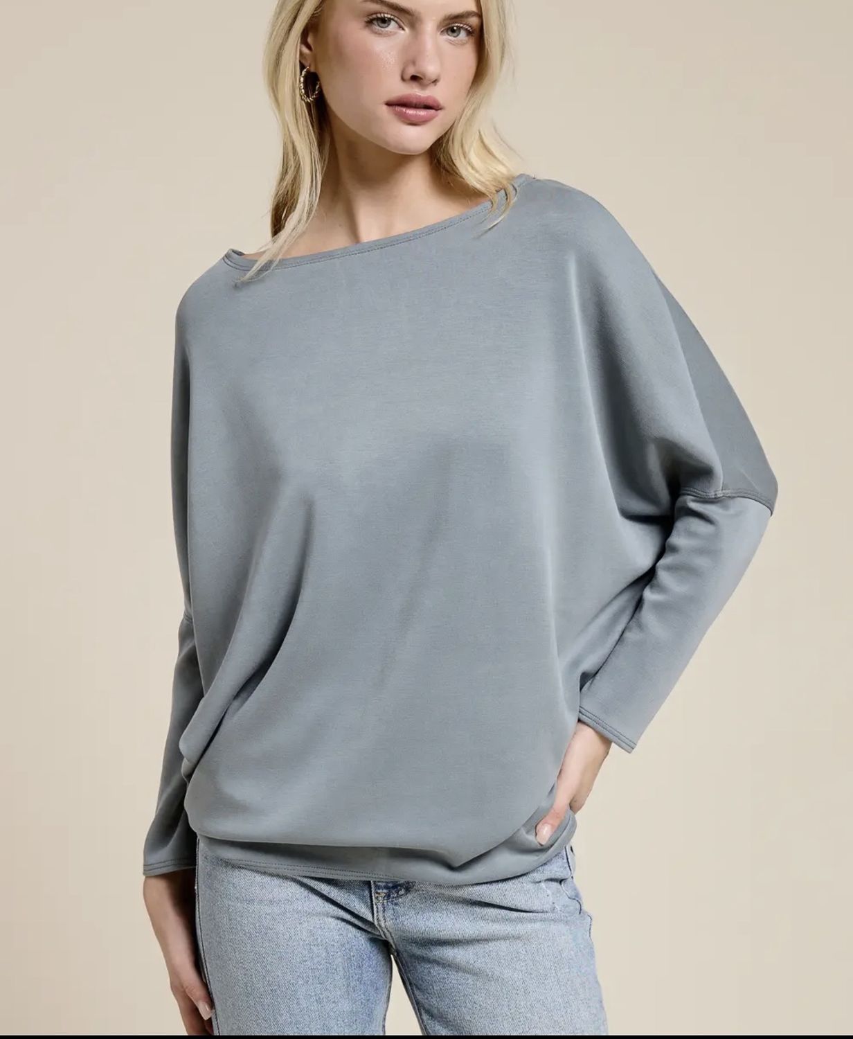 CHARCOAL SIGNATURE DOLMAN TOP