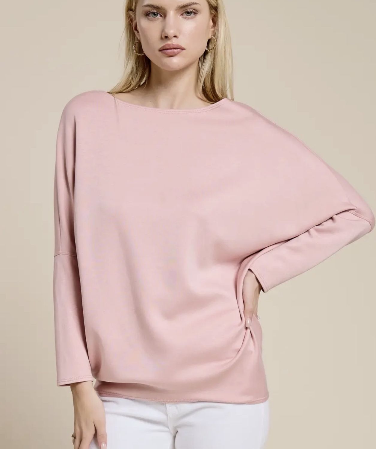 BLUSH SIGNATURE SCUBA DOLMAN TOP
