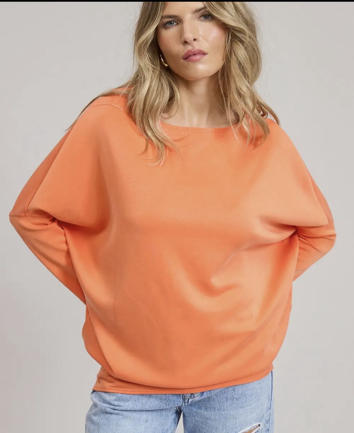 TANGERINE SIGNATURE SCUBA DOLMAN TOP