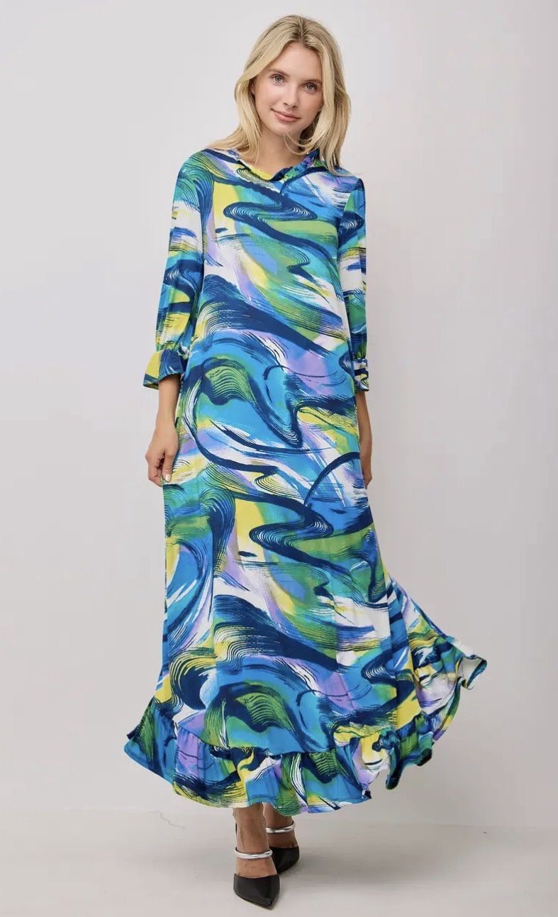PLUS SIZE MULTI MAXI DRESS W/ POCKETS
