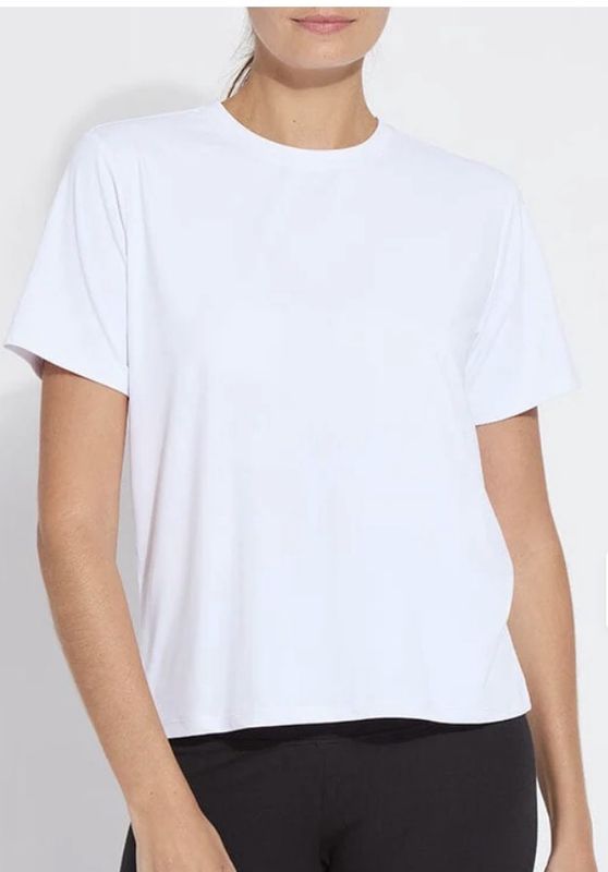 LYSSÈ BOX-CUT TEE—-WHITE