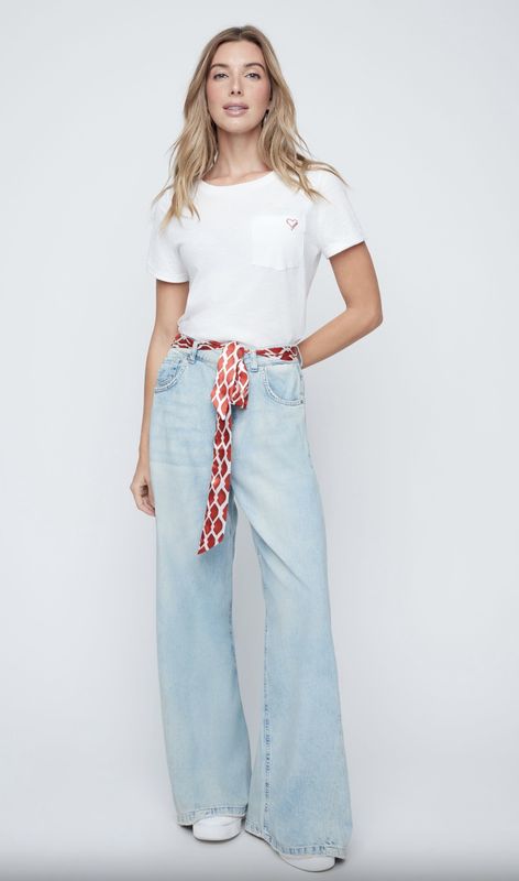 RENUAR BLEACH WASH WIDE LEG W/ BELT