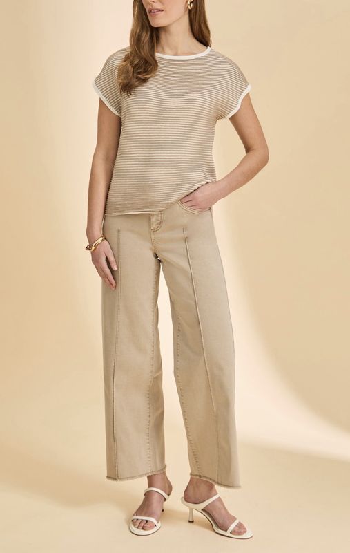 OLIVIA PIN TUCK  ANKLE -SAND