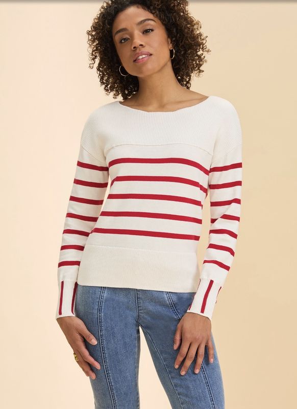 FDJ RED /WHITE STRIPE SWEATER