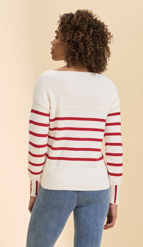 FDJ RED /WHITE STRIPE SWEATER