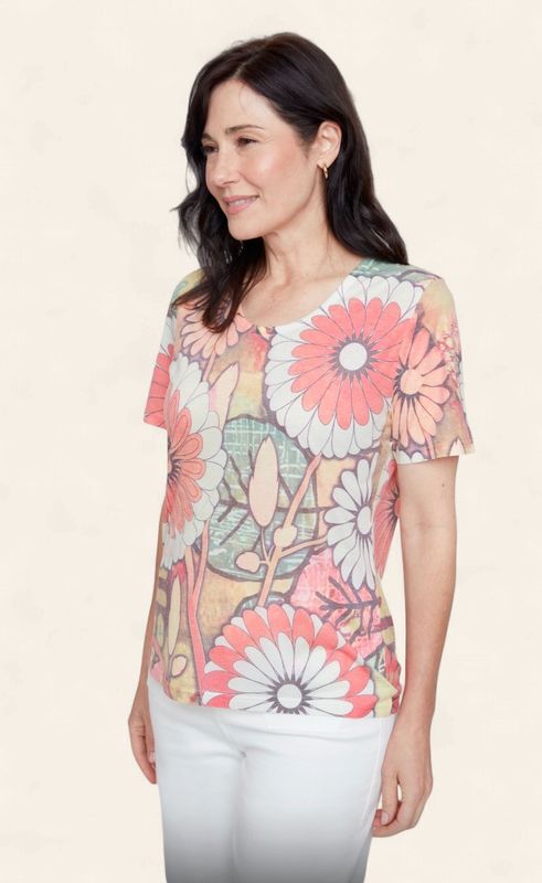 RENUAR SORBET SHORT SLEEVE TOP