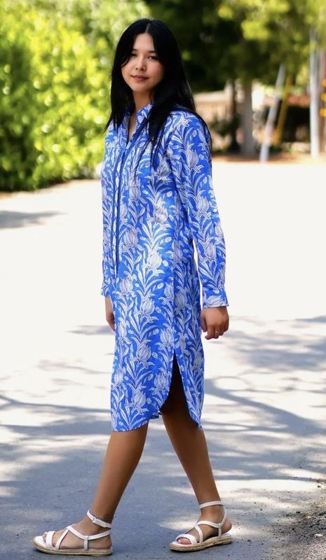 JOHANNA SHIRT DRESS BLUE