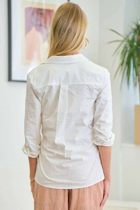 Wrap Shirt - 42096T: Off White / L