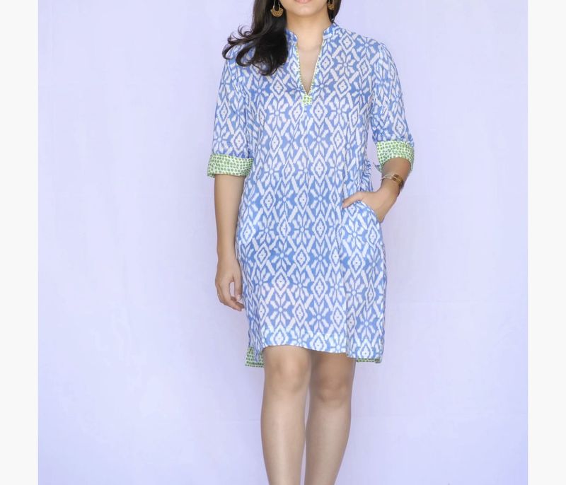 AMELIA BLUE/WHITE DRESS