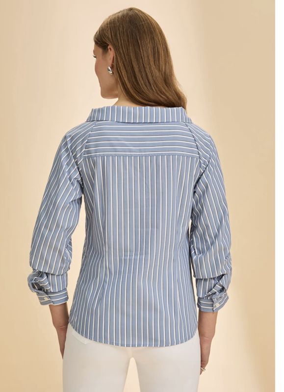 FDJ V-NECK STRIPE BLOUSE