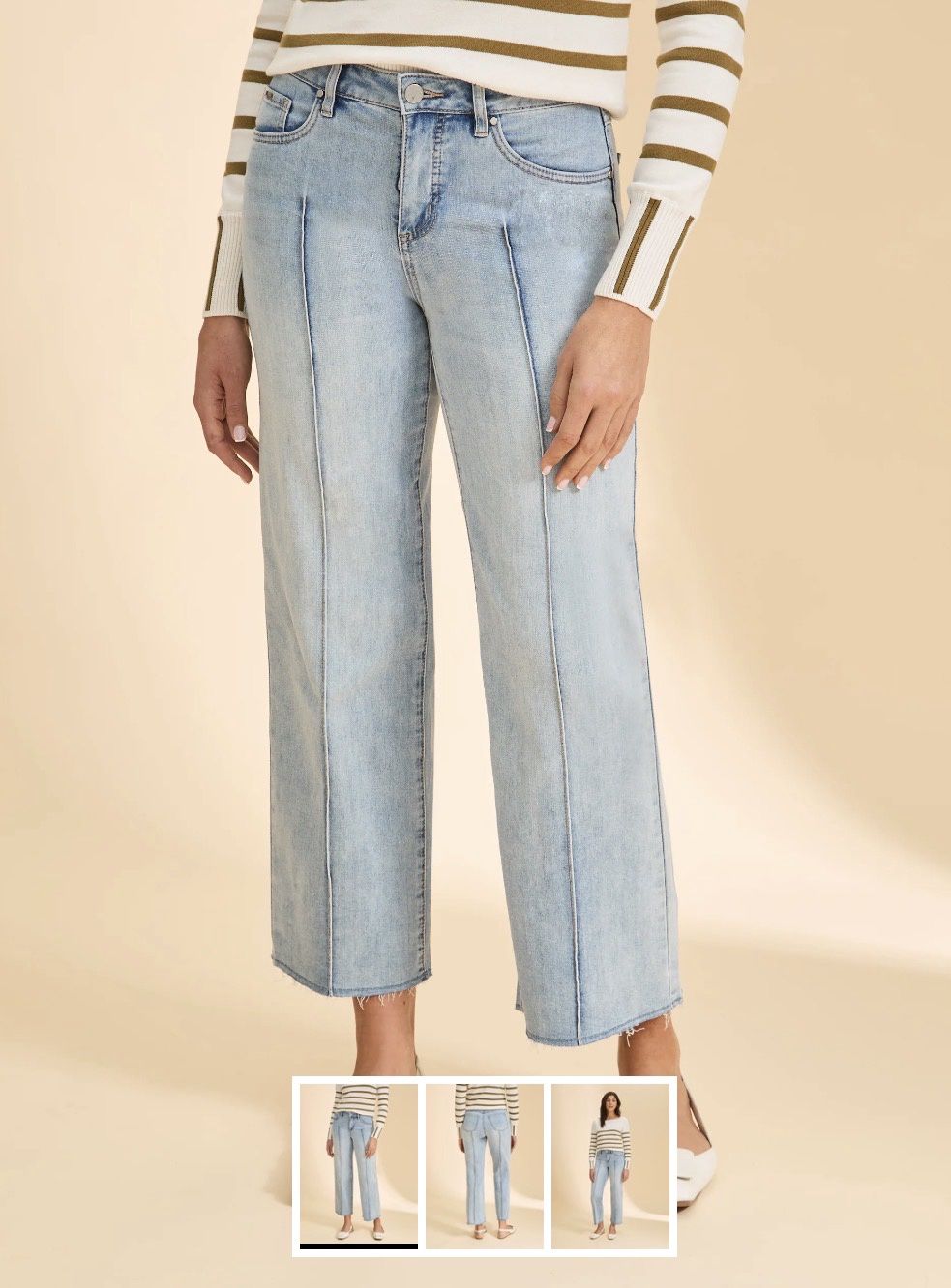OLIVIA PINTUCK WIDE ANKLE- PALE WASH
