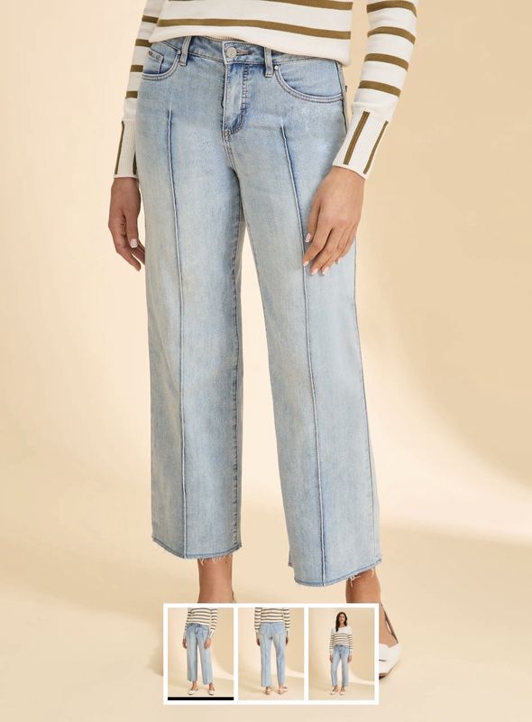 OLIVIA PINTUCK WIDE ANKLE- PALE WASH