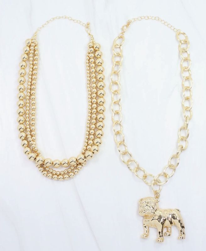 BULLDOG LAYERED NECKLACE