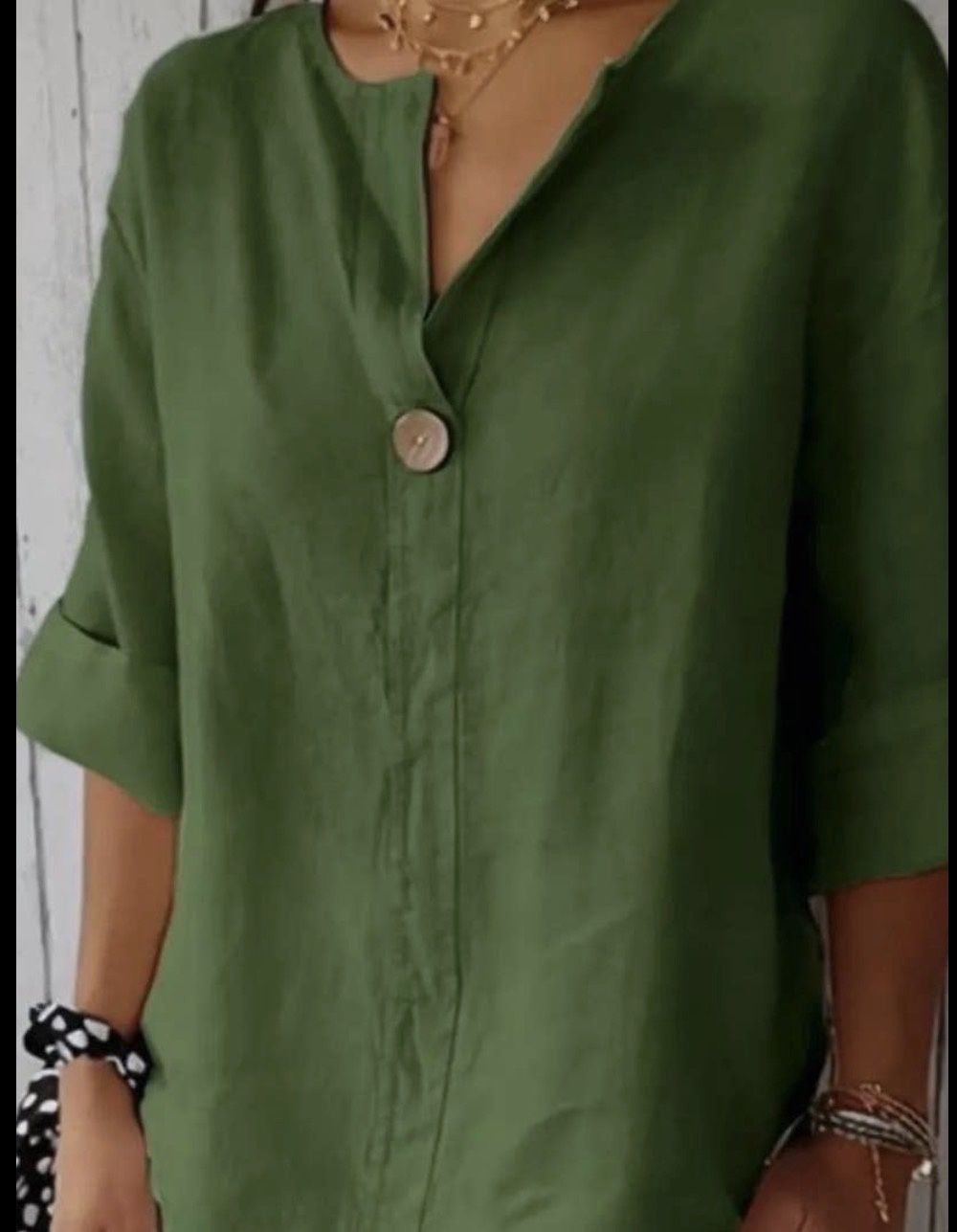 KELLEY GREEN LINEN-BLEND TOP
