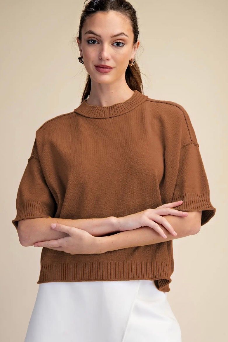 CARLI LIGHTWEIGHT SWEATER- BURNT ORANGE