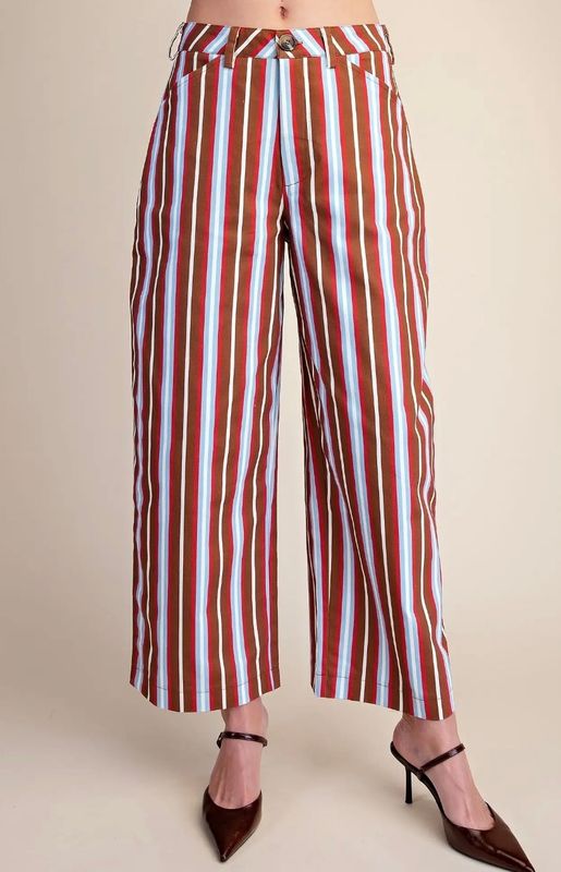 CAMEL/BLUE STRIPE PANT