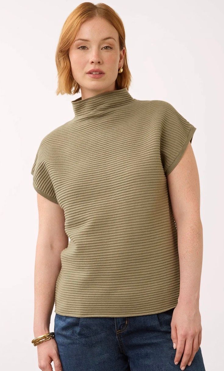 FDJ CAP SLEEVE SWEATER- OLIVE