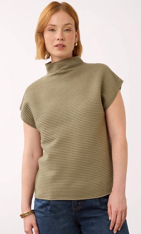 FDJ CAP SLEEVE SWEATER- OLIVE