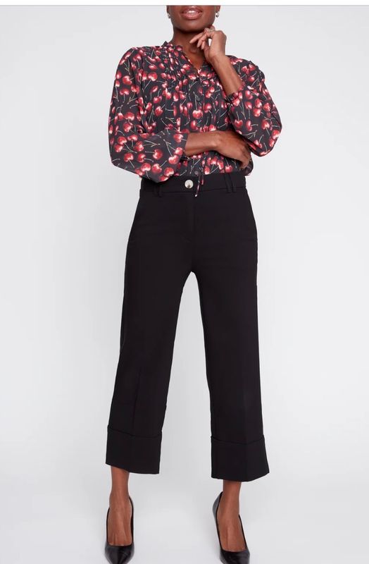 CUFFED WIDE LEG PANT