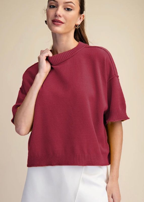 CARLI LIGHTWEIGHT SWEATER- BURGUNDY