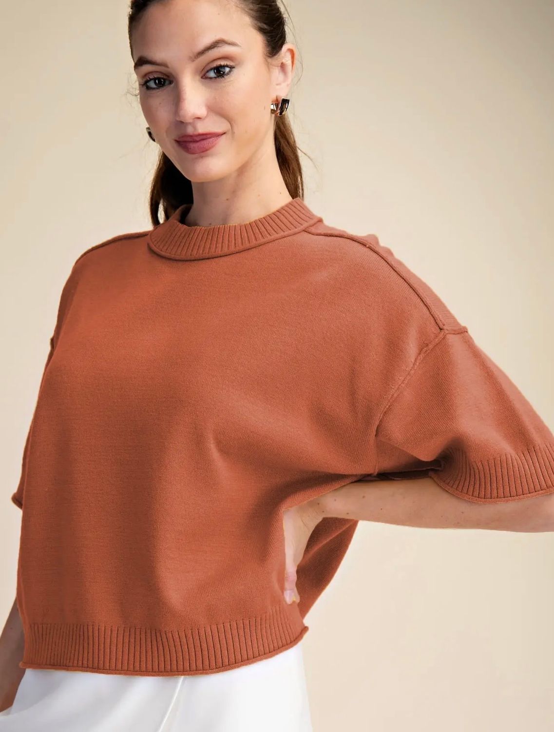 CARLI  SWEATER- BURNT ORANGE