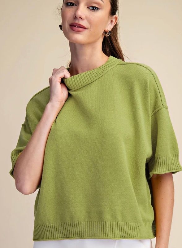 CARLI LIGHTWEIGHT SWEATER- GREEN