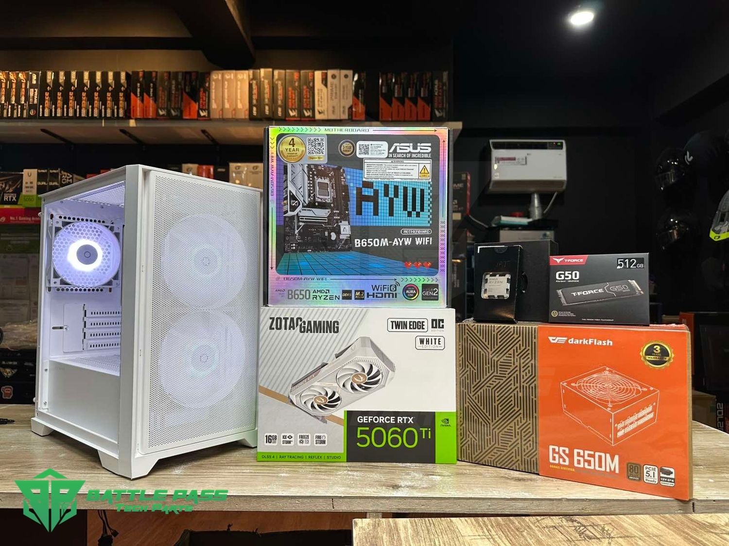 Ryzen 5 7500F + RTX 5060 Ti 16GB White-Themed Gaming PC Build
