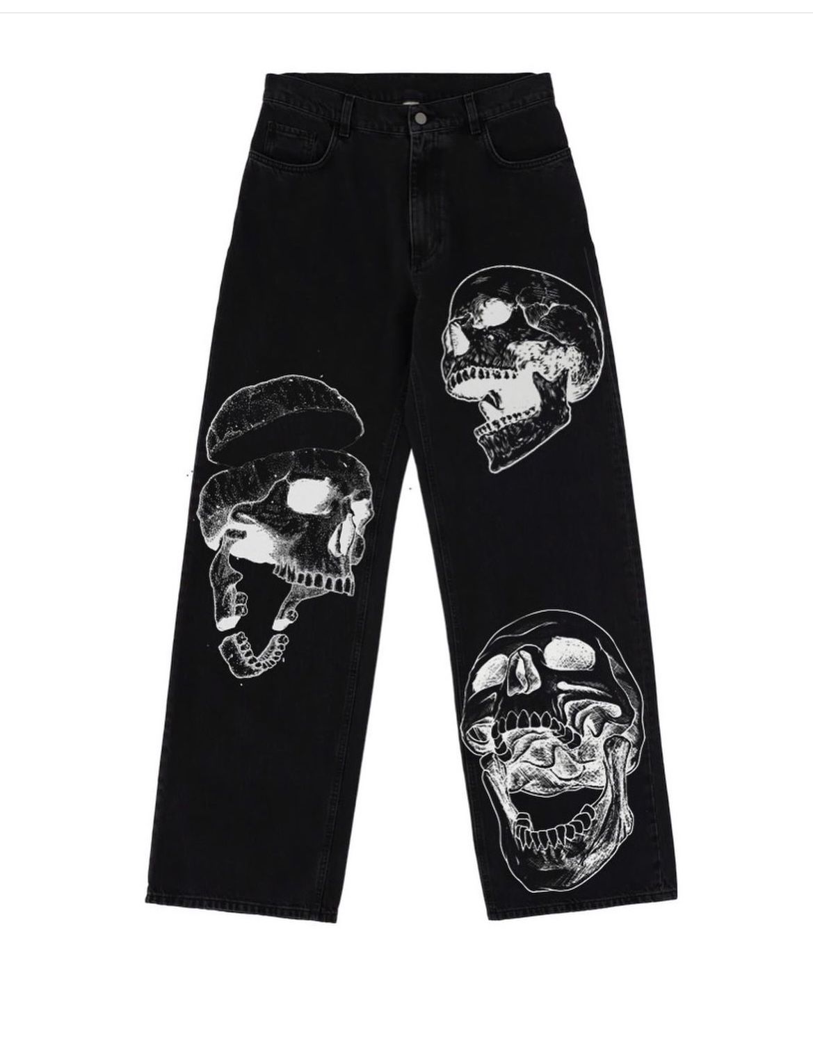 GHOST SKULL - CUSTOM DENIM PANTS (1/1) AVAILABLE