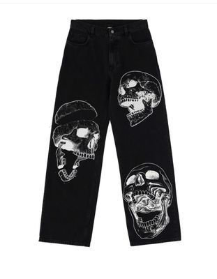 GHOST SKULL - CUSTOM DENIM PANTS (1/1) AVAILABLE
