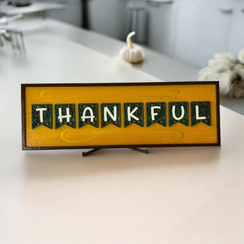 Thankful Thanksgiving Desk Sign Decor