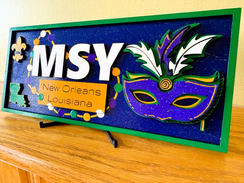 New Orleans MSY Desk Office Sign Decor