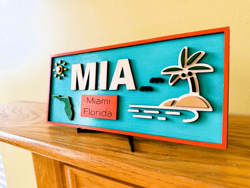 Miami MIA Desk Office Sign Decor