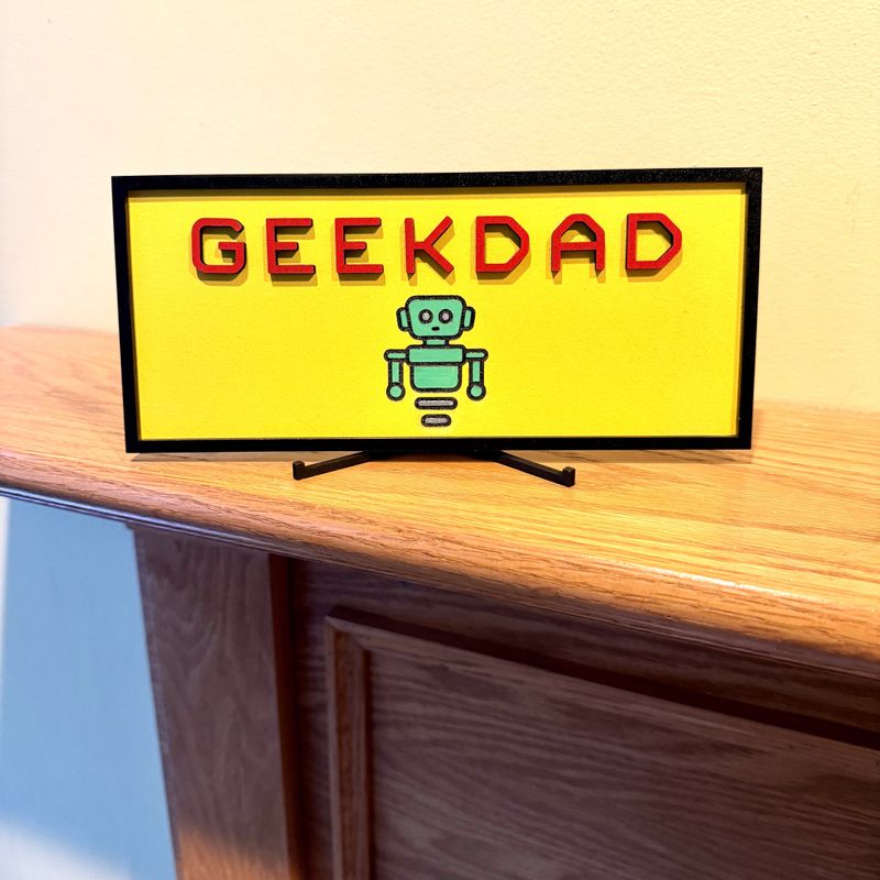 Geek Dad Desk Sign Bookshelf Decor