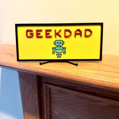 Geek Dad Desk Sign Bookshelf Decor