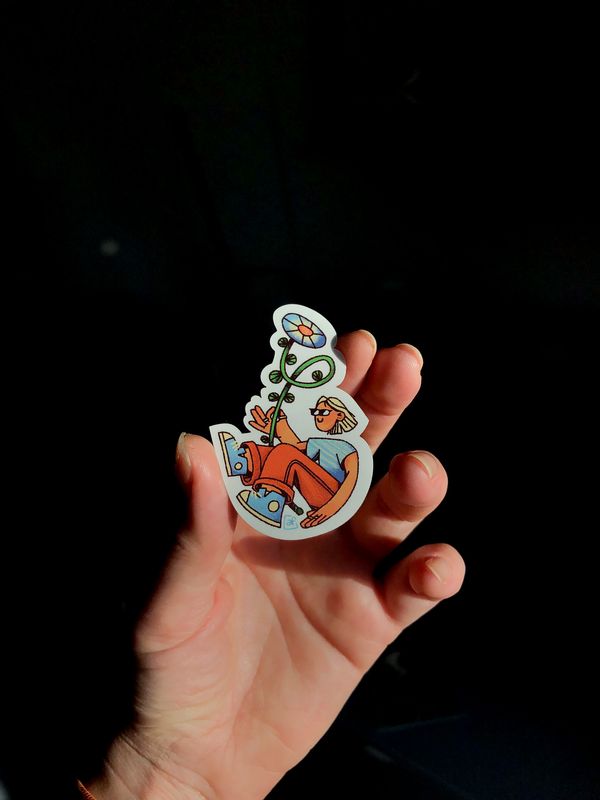 Sticker 'Here's a flower'