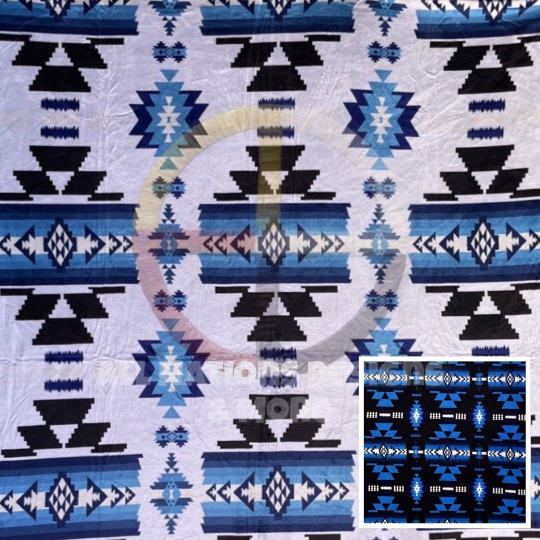 All Nations Design Full Size White Neo Traditional Blanket