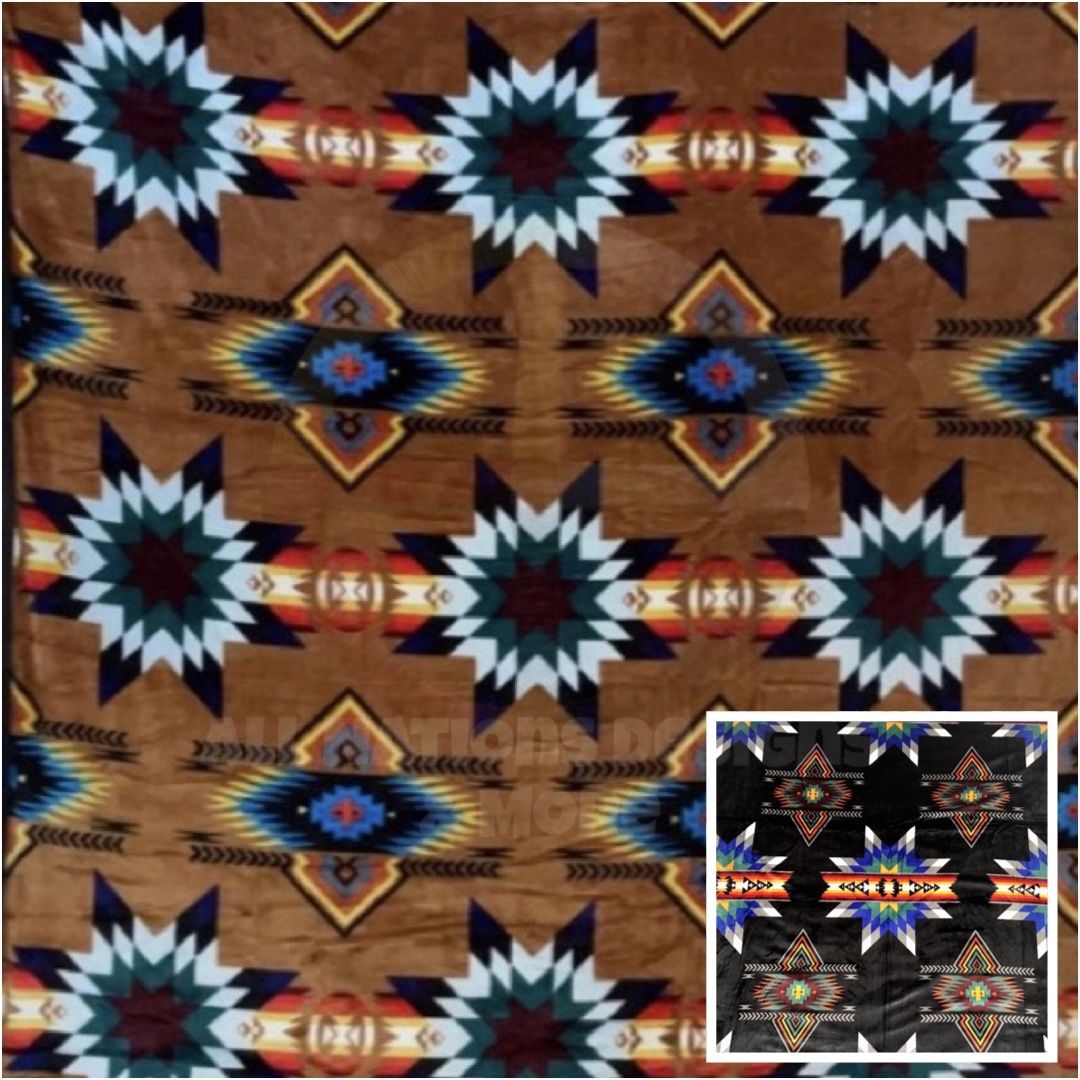 All Nations Design Full Size Buckskin Star Blanket