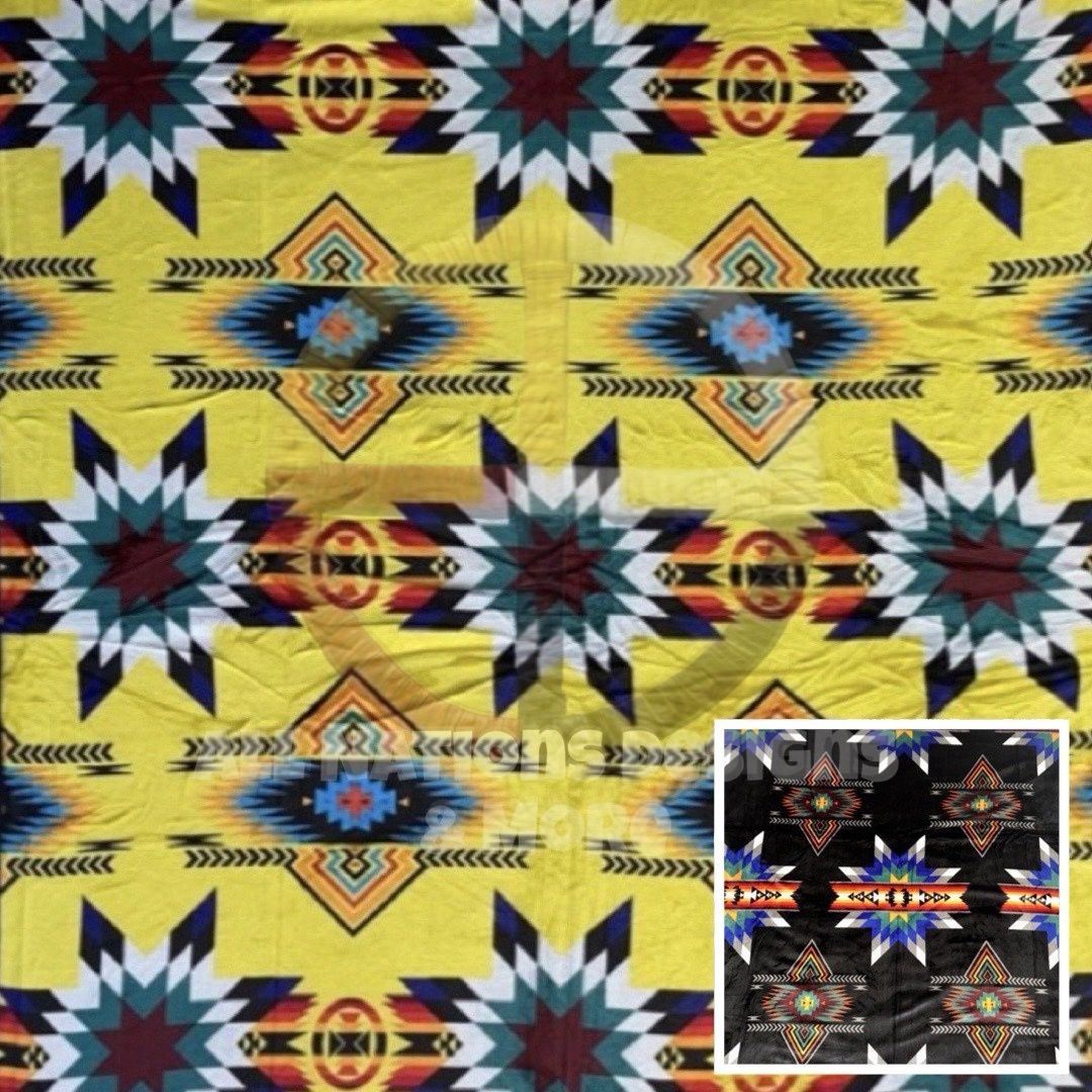 All Nation Designs Full Size Yellow Star Blanket