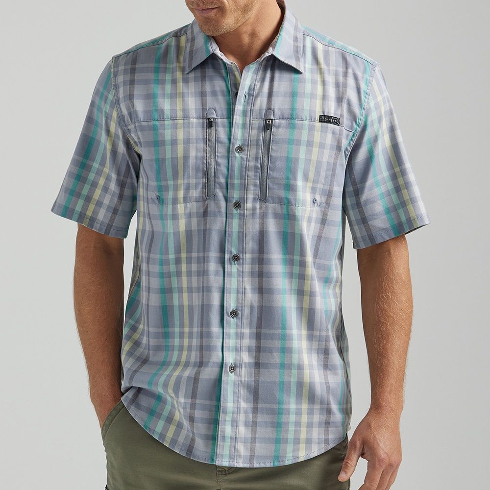 ATG By Wrangler Men&#39;s Horizon Plaid Shirt Kure Plaid