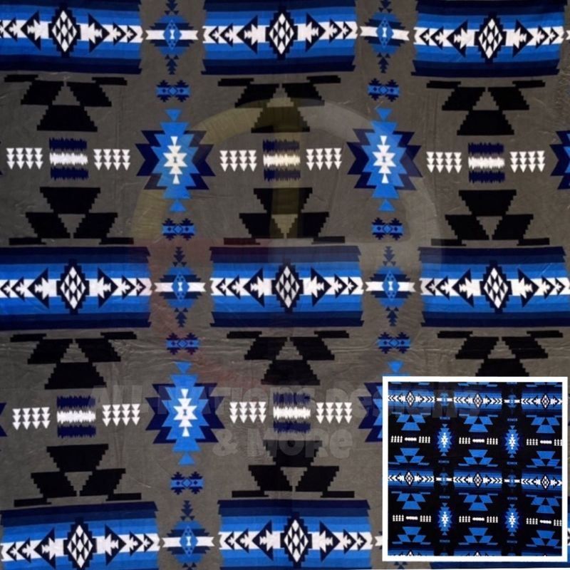 All Nations Design Full Size Grey Neo-Traditional Blanket