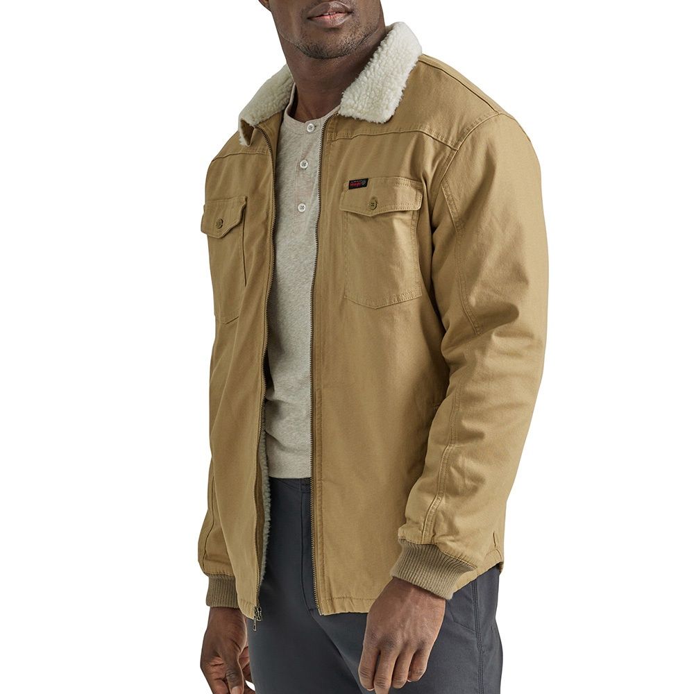 ATG By Wrangler Men&#39;s Sherpa Lined Canvas Jacket Kelp