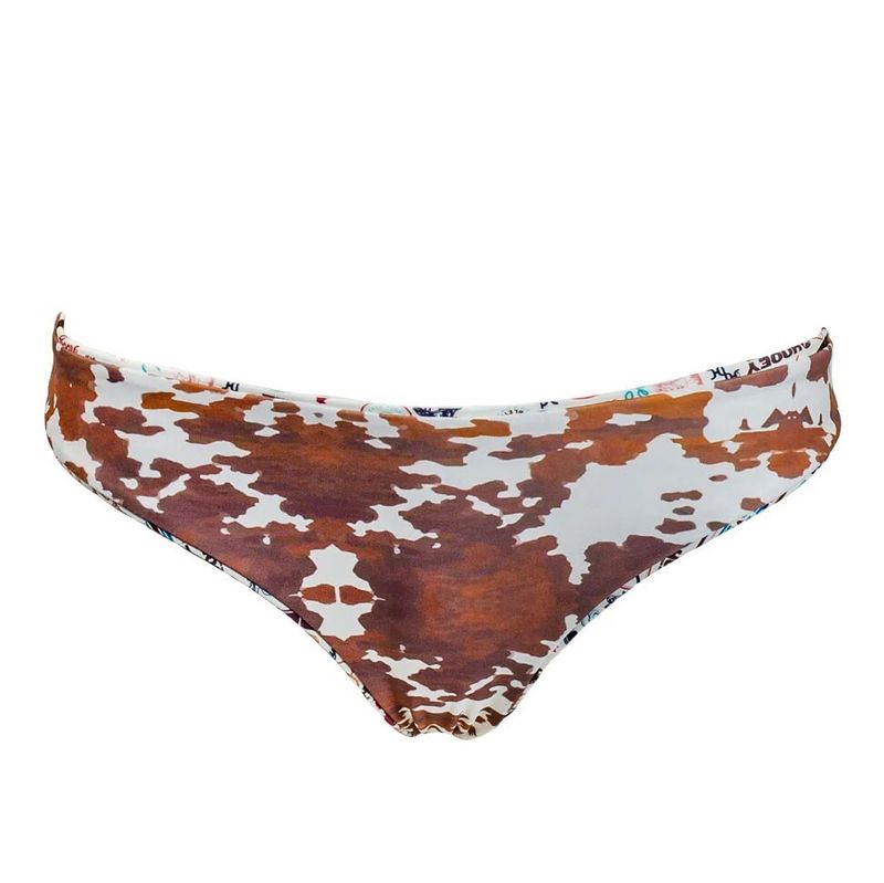 &quot;The Rally&quot; Reversible Swimsuit Bottoms Brown/Cream Cow Print HSB101BRCR