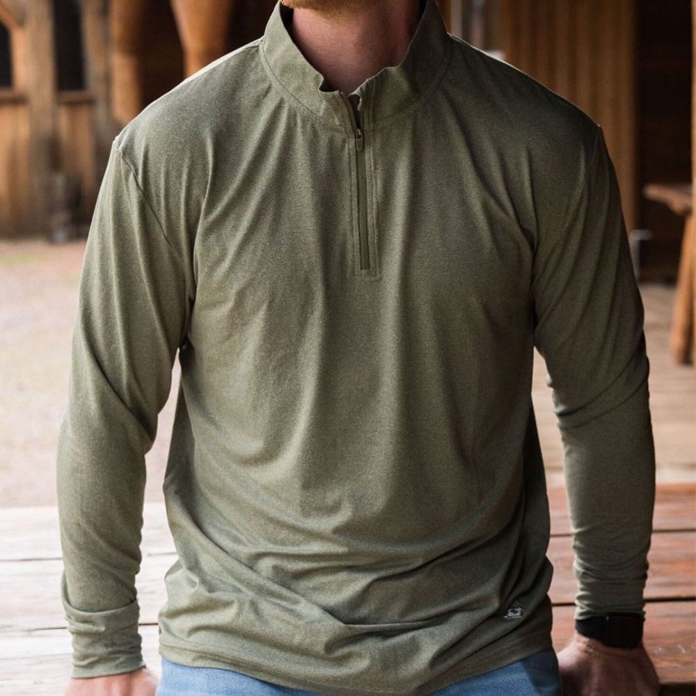 Burlebo Performance Quarter Zip - Heather Sage