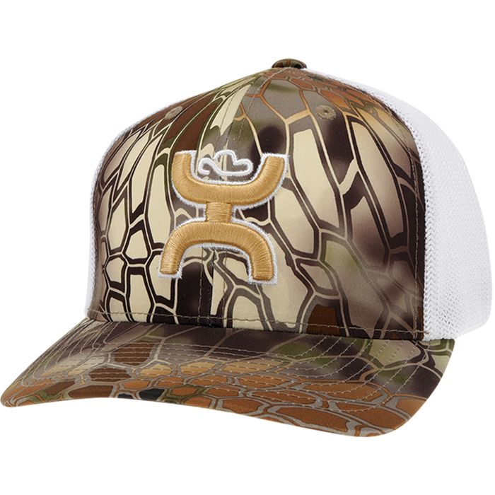 &quot;Bass&quot; Hooey Brown / White 5-Panel Flexfit with Tan / White Hooey Logo