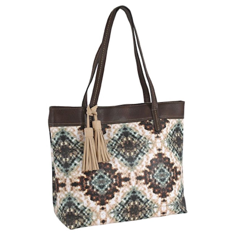 Catchfly Tote Custom Tie Dye Effect Print 22035600TAN
